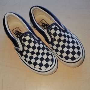 Little Boys Vans Slip-On Shoes Navy/White